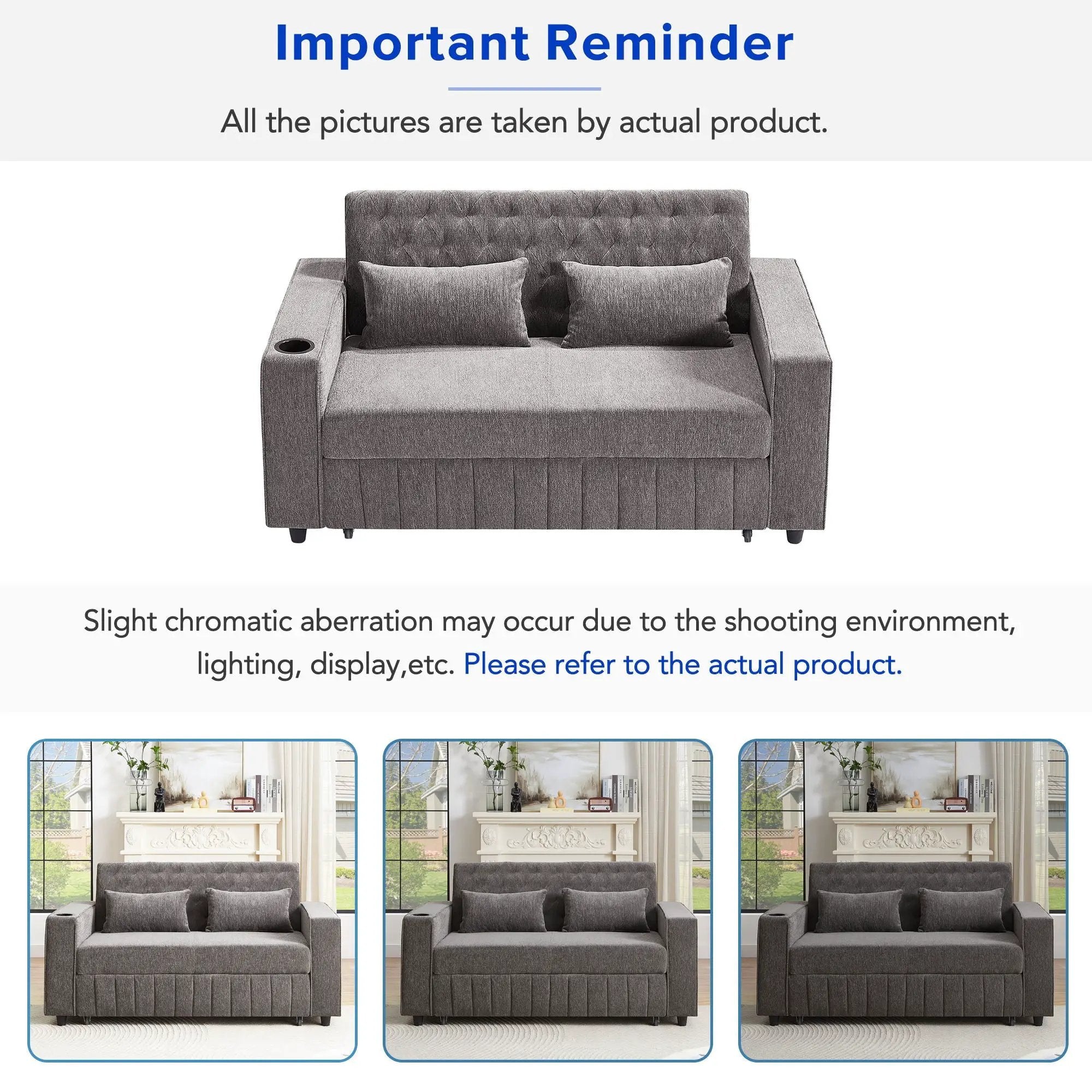 Pull-Out Sofa Bed Convertible Couch With Adjustable Backrest For Living Room by HouseOfZazla