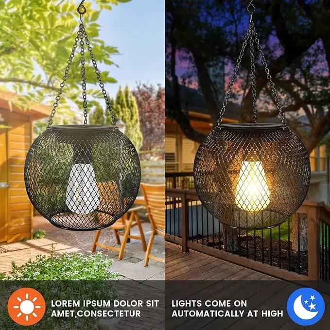 Solar Outdoor Lights,Hanging Solar Lantern Retro Metal Outside Decorative Waterproof Solar Powered Lanterns for Yard Garden Patio Pathway Tree Halloween Christmas Decor（2pcs） by GreenHaven Gardens