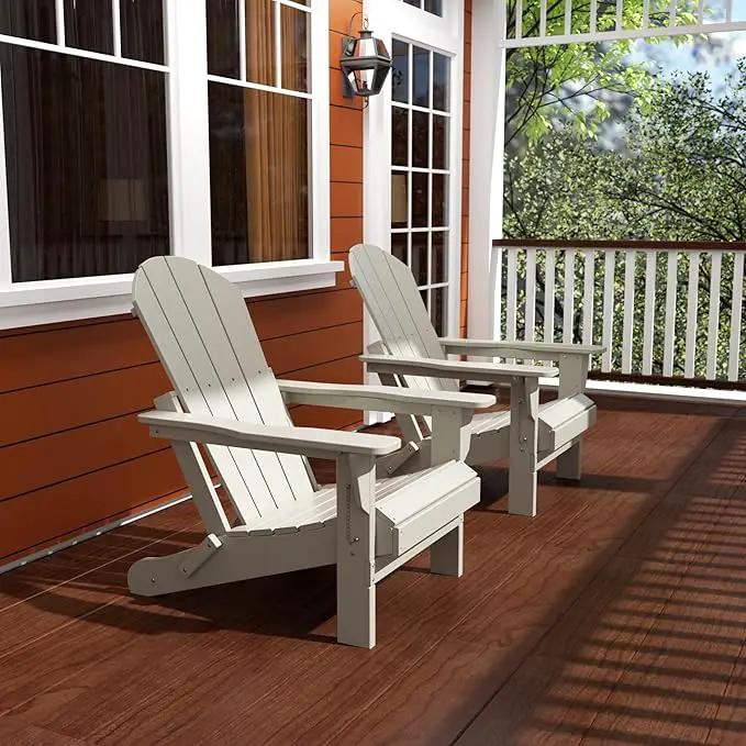 Westin Outdoors Laguna WO Home Furniture Adirondack Chair 2 PCS Set Outdoor Folding Patio Chair for Bon Fire Pit Garden Lawn Backyard Lounging Relaxing (Sand) by GreenHaven Gardens