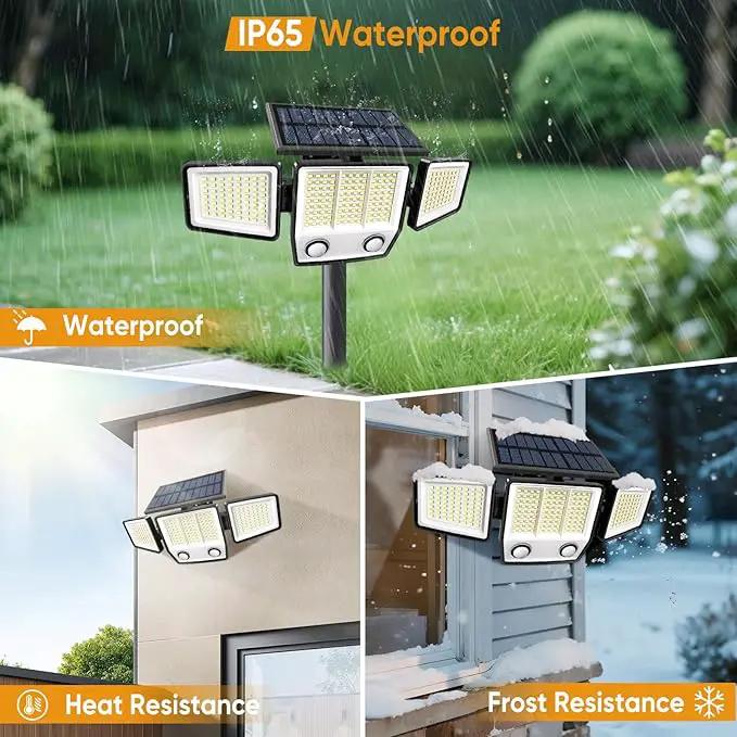 Solar Outdoor Lights with Stakes - Ground /Wall 2-in-1 Dual Use Solar Motion Sensor Waterproof Light, 3000LM 3 Modes 270°Illumination IP65 LED Security Lights Outdoor for Garden Yard Patio, 2 Pack by GreenHaven Gardens