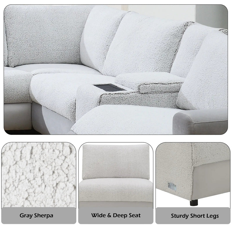 Tarrance - Modular Power Recliner Sectional - Gray by HouseOfZazla