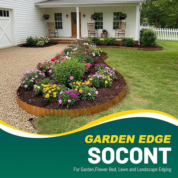Corrugated Metal Garden Edging, 6"×40Ft Durable Landscape Border for Garden, Lawn, Flower Beds and Paver Edging (Rusty) by GreenHaven Gardens