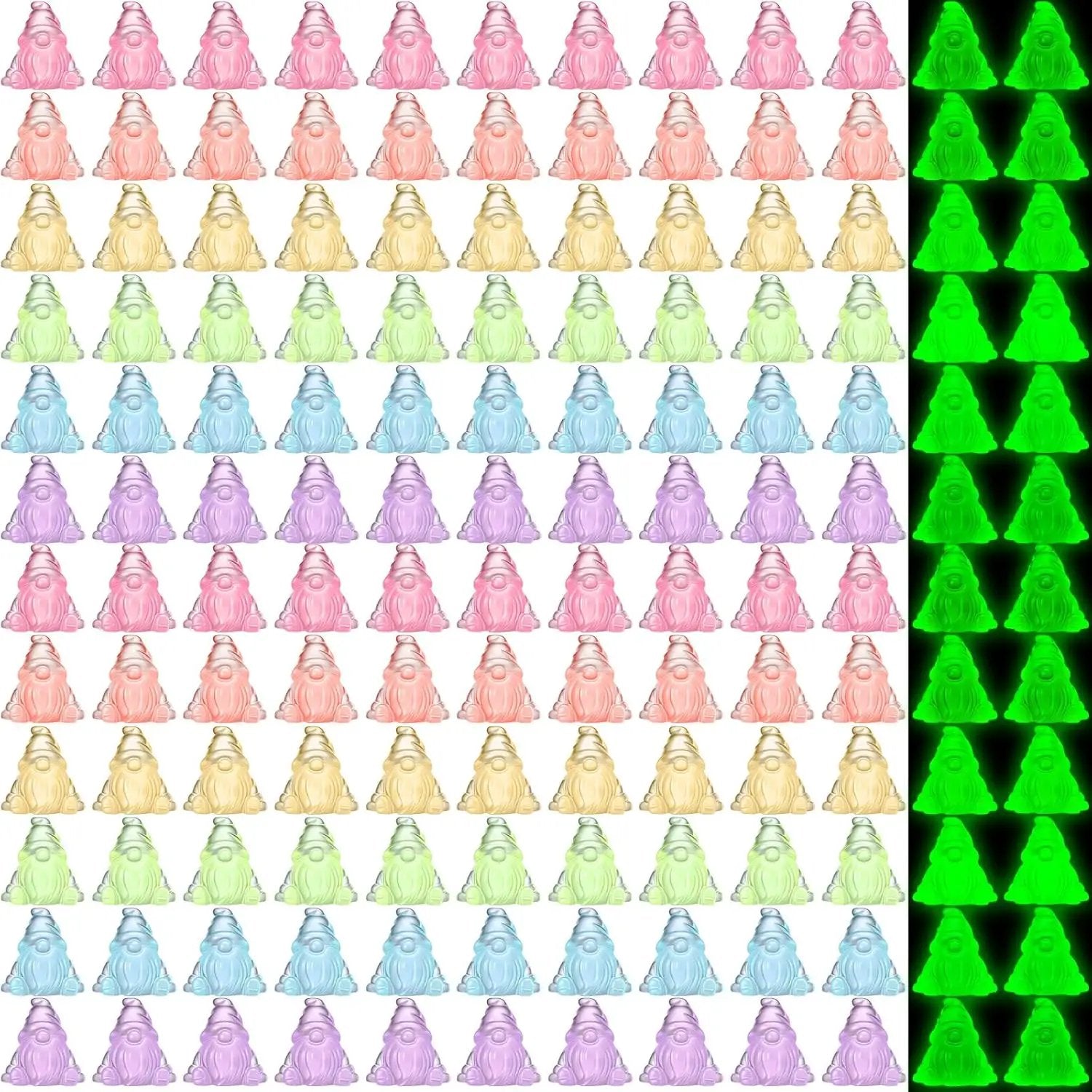 60 Pcs Mini Resin Luminous Gnomes Bulk Tiny Fairy Resin Statues Glow in The Dark Small Gnomes Miniature Figurines for Landscape Outdoor Patio Yard Lawn Plant Pots Fairy Decor (Vivid) by GreenHaven Gardens