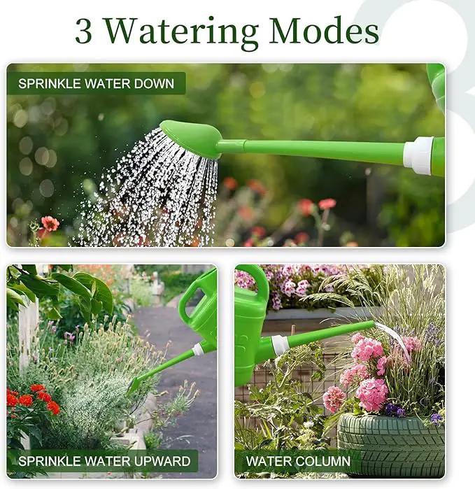 Qilebi 2 Gallon Watering Can for Outdoor Plants, Plant Watering Cans with Removable Long Spout and Stainless Steel Sprinkler Head, Large Plastic Watering Can for Garden Flowers Plants Light Green by GreenHaven Gardens