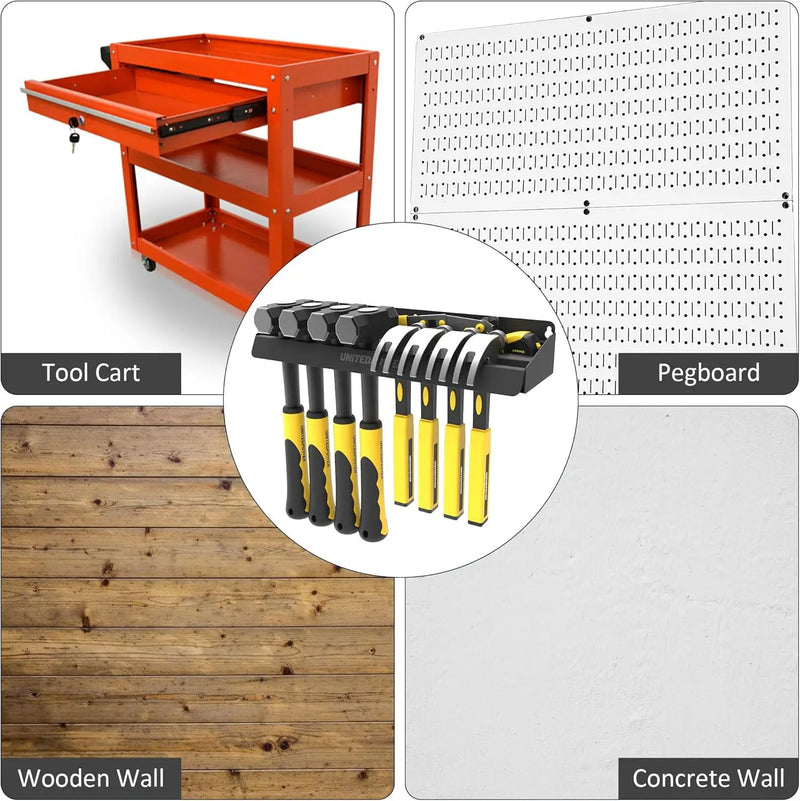 UNITEDPOWER Hammer Holder, Wall Mount Storage Rack Organizer for Workshop, Shed, Garage, Home, Fit Most of Hammer or Small Tools by GreenHaven Gardens