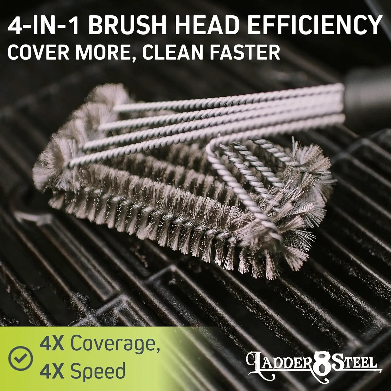 Heavy Duty Grill Brush for Outdoor Grill – Safe Grill Brush Designed by Firefighter | Barbecue Grill Brush & BBQ Brushes for Grill Cleaner | Durable & Safe for All Grates by GreenHaven Gardens