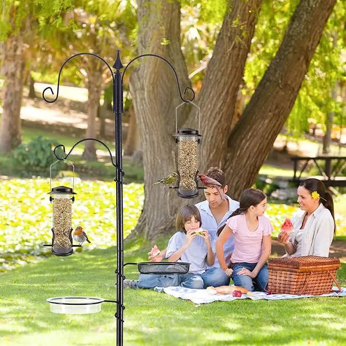 MIXXIDEA Wild Bird Feeders for Outdoors Hanging 2 Pack Stainless Steel Tube Bird Feeder, Water Resistant Finch Bird Feeder for Garden Backyard Decoration Attractive Metal Thistle Feeder (Coffee) by GreenHaven Gardens