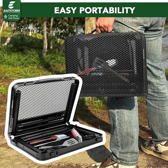 Small Folding Table, Easy for Storage, Compact and Portable Picnic Table for Grill, Outdoor Camping, Garden, Patio, Dining, BBQ, Party, Market, 2Ft (Small, Black), 23.6" L x 15.8" W by GreenHaven Gardens