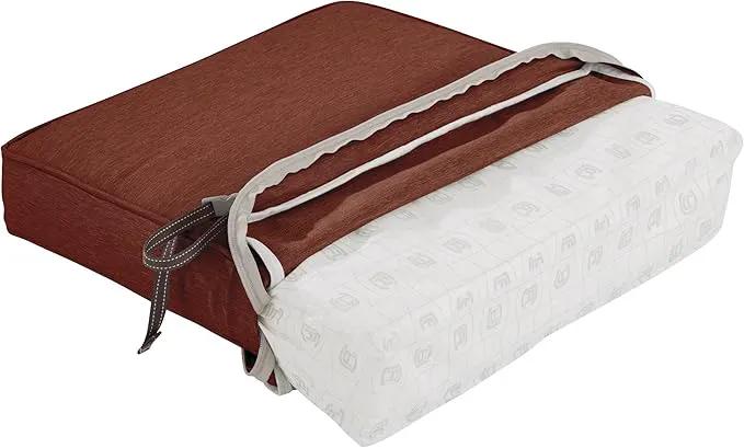 Classic Accessories Montlake Water-Resistant 21 x 20 x 4 Inch Patio Lounge Back Cushion, Heather Henna Red, Outdoor Loveseat Cushions by GreenHaven Gardens