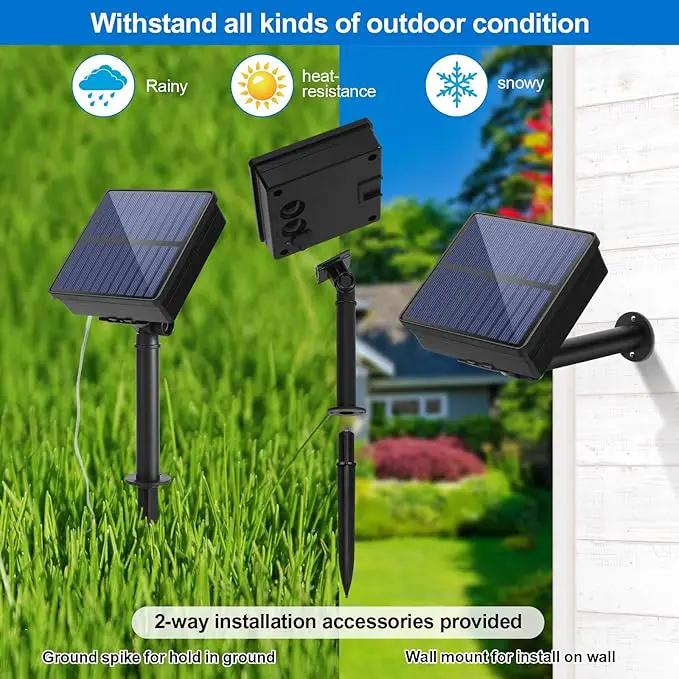 IMAGE Solar Curtain Lights 8 Modes 9.8x9.8 Feet Solar String Lights for Wedding Party Home Decoration Backdrops Full Waterproof UL Safety Standard Warm White by GreenHaven Gardens