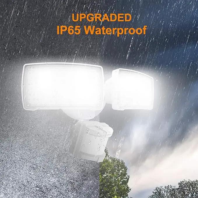LEPOWER LED Motion Sensor Security Lights Outdoor, 30W 3200LM, 5500K, IP65 Waterproof, 2 Head Motion Detector Flood Light for Garage, Yard, Porch, White (NOT Solar Powered) by GreenHaven Gardens