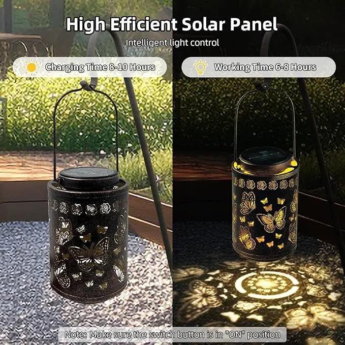Solar Lanterns Outdoor Waterproof Butterfly Metal Garden Lights, Hanging Decor for Patio, Yard, Fence, Porch, Pathway, Gifts for Women, Mom, Grandma, Unique Mother’s Day by GreenHaven Gardens
