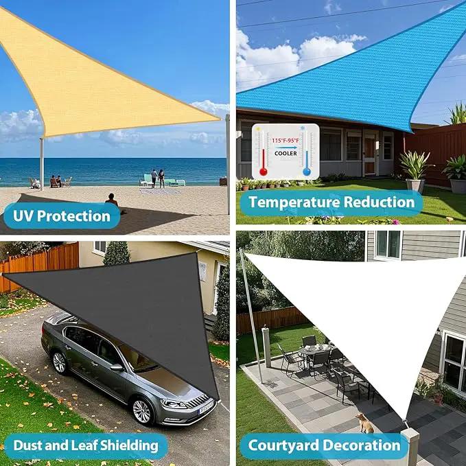 Amagenix Sun Shade Sail 9X9X12.7 Curved Edge Outdoor Shade Canopy Cream Breathable 95% UV Block Shade Cloth for Patio Garden Backyard (We Make Custom Size) by GreenHaven Gardens