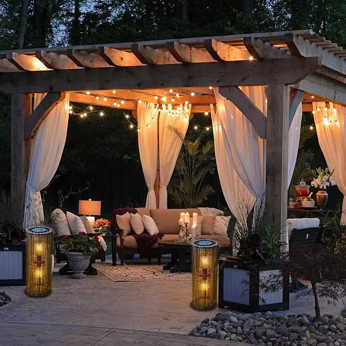 Solar Lanterns Outdoor Waterproof Hanging Rattan Weaving Solar Garden Lanterns Solar Powered with Handle,Decorative Retro Rattan Lights for Garden / Yard / Patio / Porch. by GreenHaven Gardens