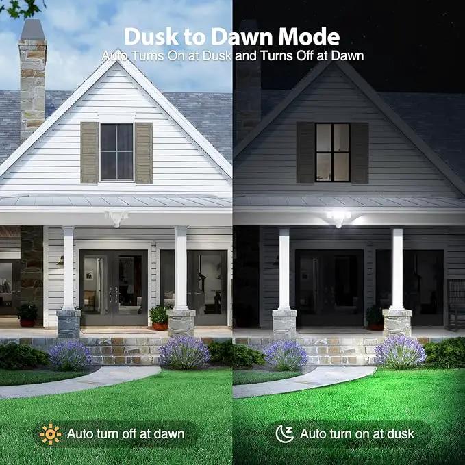 Olafus 75W Motion Sensor Outdoor Lights, 7000lm Motion Flood Light Dusk to Dawn, IP65 Waterproof LED Security Floodlights, 6500K Motion Detector Lights for Outside, White by GreenHaven Gardens
