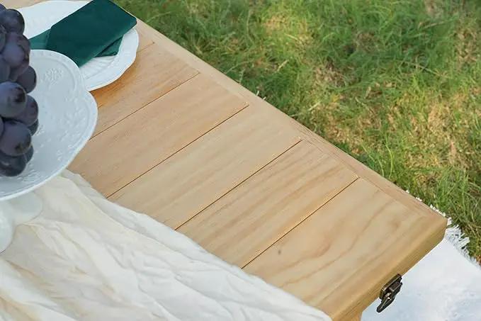 Double Height Picnic Table 30×30 Folded 60×30 Unfolded 200 lbs Load-Bearing Bohemian Style by GreenHaven Gardens