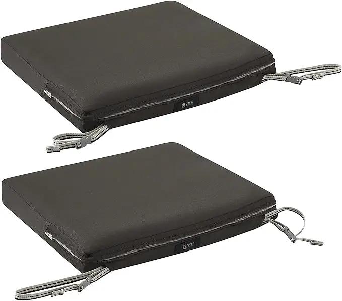 Classic Accessories Ravenna Water-Resistant 17 x 15 x 2 Inch Patio Seat Cushion, Espresso by GreenHaven Gardens