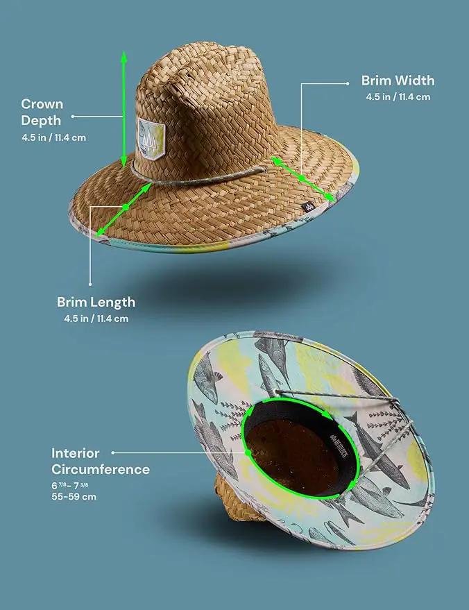 Straw Hat for Men & Women | Lifeguard Hat, Beach Hat & Sun Hat | UPF 50+ Wide Brim for Sun Protection | One Size | Hemlock by GreenHaven Gardens