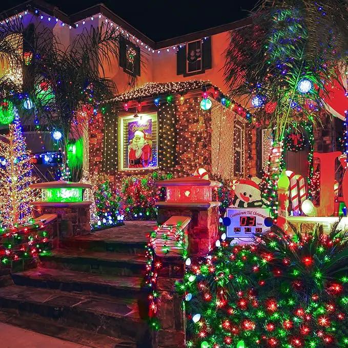 KNONEW 403FT 1000 LED Christmas String Lights Outdoor Green Wire Fairy Light 8 Modes & Timer Plug in Waterproof LED String Lights for Xmas Yard Tree Wedding Party Holiday Decorations (Red and Green) by GreenHaven Gardens