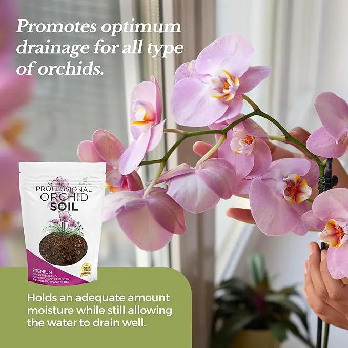Large Bag Orchid Soil Premium All Purpose Blend | Ready to Use for Orchids, Bromeliads, Epiphytic Plants | Lava, Calcined Clay and Pinebark | Extra Large 8.2 Quarts | Made in USA by GreenHaven Gardens