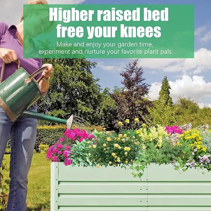 SnugNiture Galvanized Raised Garden Bed 6x3x1FT Outdoor Large Metal Planter Box Steel Kit for Planting Vegetables, Flowers by GreenHaven Gardens