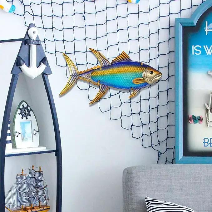 LIFFY Metal Fish Wall Decor Fish Metal Wall Art Hanging Metal Outdoor Wall Art for Outdoor Ocean Beach Sea Pool Decor by GreenHaven Gardens