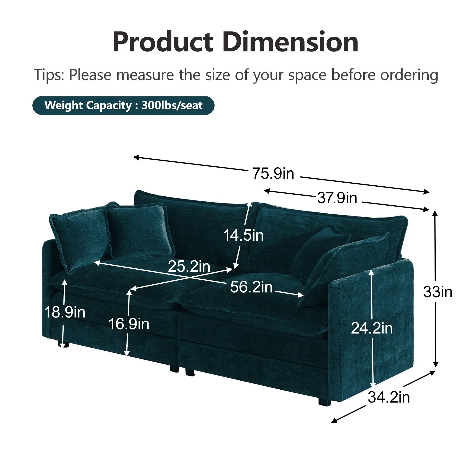 Modern 3 Piece Sofa Couch Set by HouseOfZazla