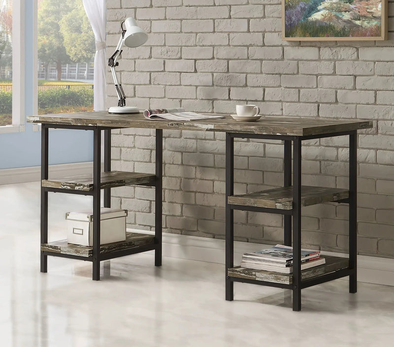 Kemper 59-inch 4-shelf Writing Desk Weathered Brown by Unique Piece Furniture