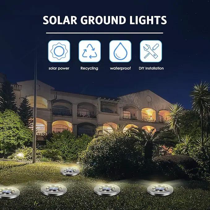 Solar Ground Lights - 16 Pack, In-Ground Pathway Lights for Garden, Lawn, Yard, Patio, Driveway, Steps and Walkway - White by GreenHaven Gardens