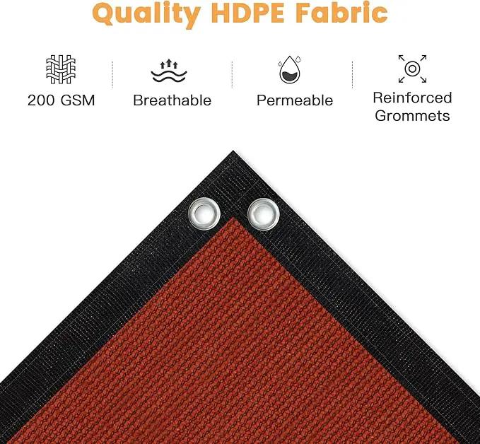 VICLLAX Shade Fabric Sun Shade Cloth with Every 2 FT Grommets for Patio Garden Pergola Cover Canopy 17x23 FT, Rust Red by GreenHaven Gardens