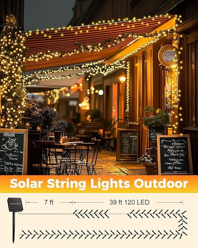 Brightown 2 Pack Solar String Lights for Outside, 92Ft 240 LED Solar Lights Outdoor Waterproof with 8 Modes, Solar Outdoor String Light for Patio Yard Tree Garden Party Decorations, Warm White by GreenHaven Gardens