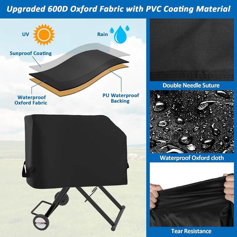 Griddle Cover for Royal Gourmet PD3001 3-Burner Propane Gas Griddle with Collapsible Stand, 600D Heavy Duty Wateproof UV Protected Cover for Scissor Legs Griddle, 44" x 24" x 30" by GreenHaven Gardens