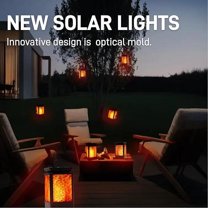 Solar Lanterns-Sunklly Hanging Solar Lights 3 Modes Changing & Fixed Waterproof Hanging Lanterns Outdoor Dancing Flicking Flame Decoration for Garden Patio Yard Pathway (2 Pack New Flame) by GreenHaven Gardens