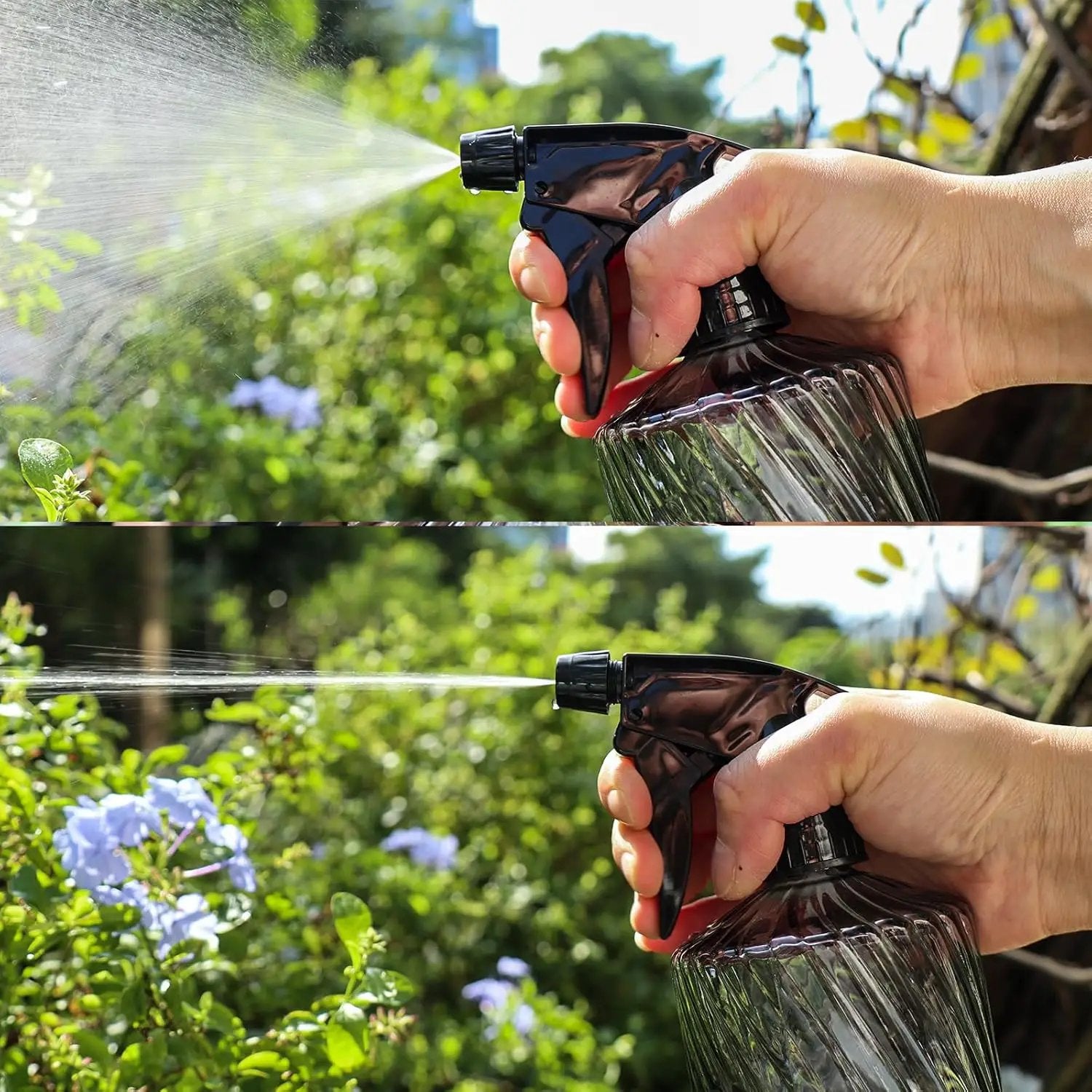 OFFIDIX Fine Mist Plant Mister,Handheld Pressure Glass Spray Bottles,0.45L/15.22oz Watering Can with Adjustable Nozzle for Outdoor Indoor Gardening and Cleaning Work(Diagonal Light Green) by GreenHaven Gardens
