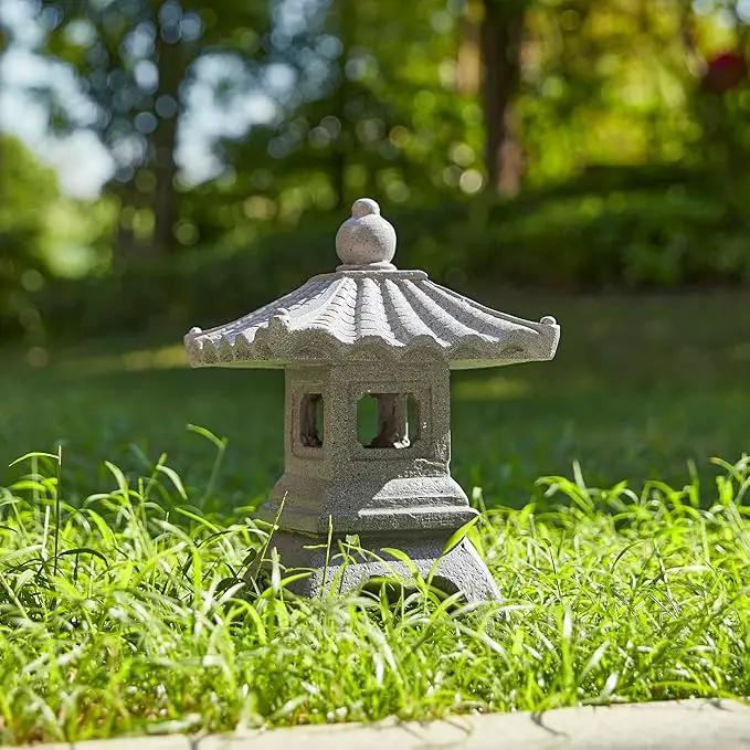 Glitzhome MGO Faux Concrete Pagoda Garden Statue Indoor and Outdoor Decoration, 16" H by GreenHaven Gardens
