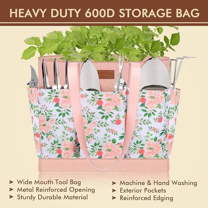 Gardening Tools - YAUNGEL 10 Pcs Garden Tool Set, Heavy Duty Stainless Steel Gardening Supplies Hand Tools with Wooden Handle, Storage Tote Bag, Ideal Gardening Gifts for Women and Men, Pink by GreenHaven Gardens