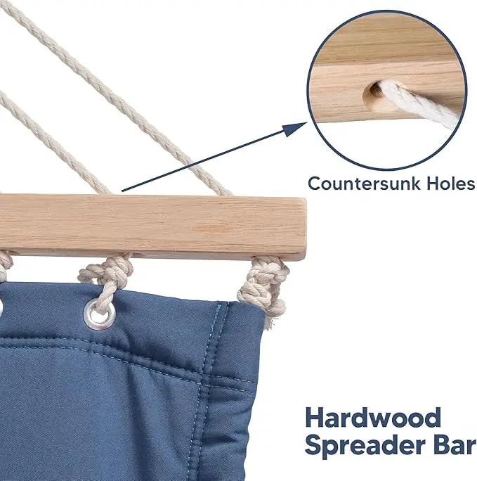 SUNCREAT 2 Person Free Standing Hammock with 15 ft Stand, 475 lbs Capacity, Backyard Hammock with Stand, Navy by GreenHaven Gardens