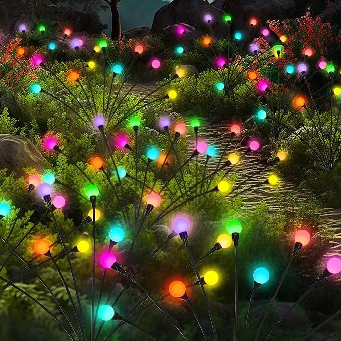Solar Christmas Decoration, 80 LED Firefly Garden Lights Outdoor, Wind Sway Solar Lights for Yard Patio Pathway Decoration (8 Pack) by GreenHaven Gardens
