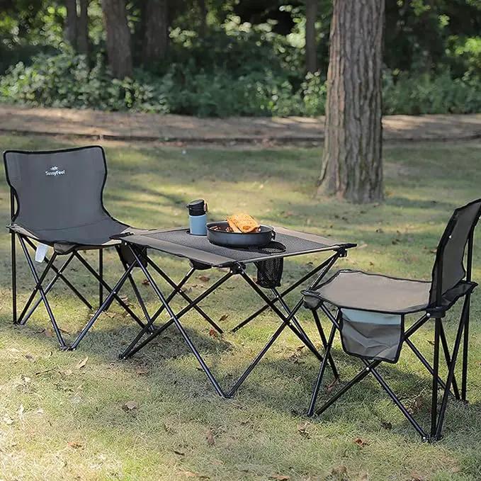 SUNNYFEEL Outdoor Folding Table | Lightweight Mesh Compact Camping Table, Roll Up Top 2 People Portable Camp Tables with Carry Bag for Picnic/Cooking/Beach/Travel/BBQ by GreenHaven Gardens