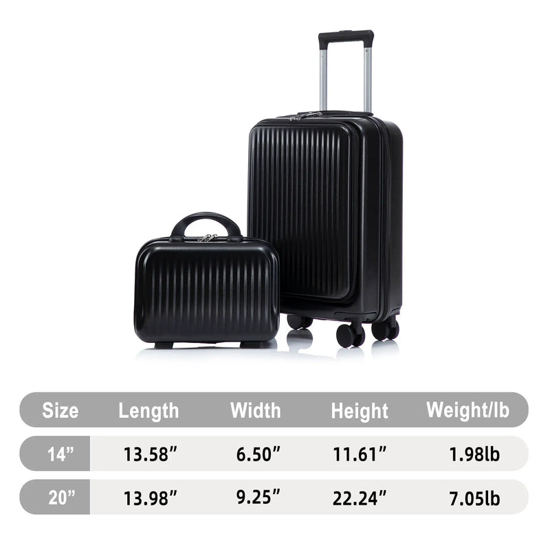 14' & 20' ABS Spinner Wheel Luggage Set with Cosmetic Case by HouseOfZazla