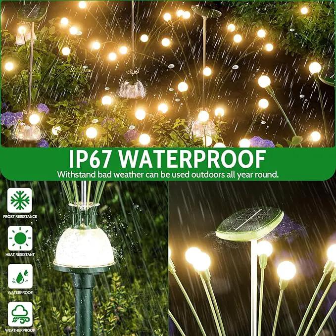 HIGH Power Solar Garden Lights Outdoor, 2 Pack 18 LED Solar Firefly Lights Fairy Swaying by Wind for Outside, IP67 Waterproof, for Patio Garden Yard Walkway Sidewalk, Green by GreenHaven Gardens