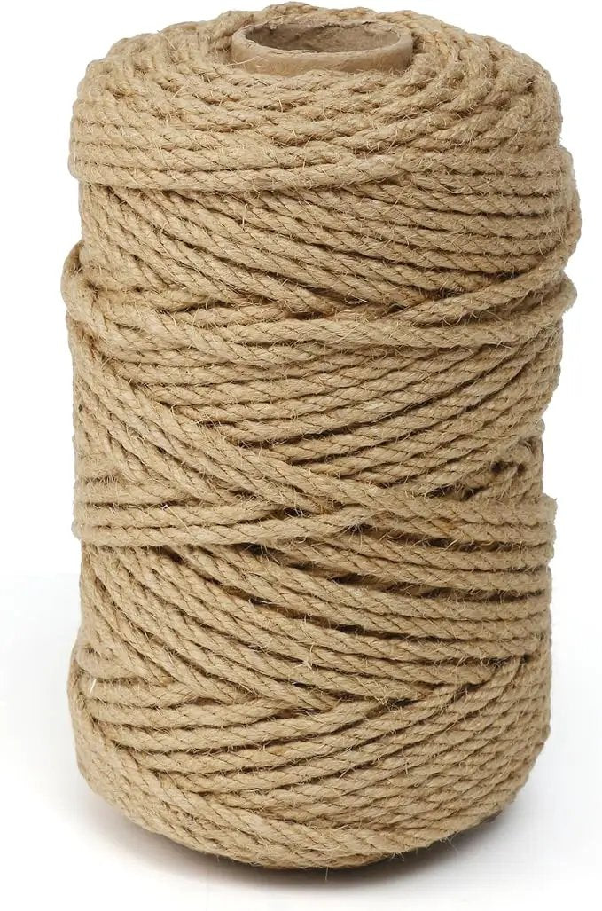 Jute Twine String,328 Feet 5mm Natural Jute Rope,3ply Thin Ribbon Hemp Twine for Gift Wrapping Craft Plant Garden Christmas Handmade Arts Decoration Packing String Home Decor by GreenHaven Gardens