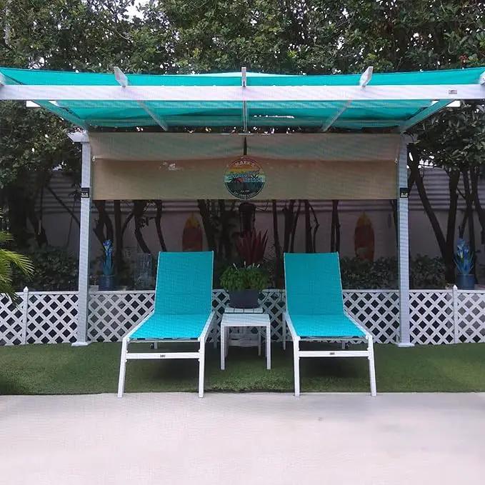 PURPLE LEAF Outdoor Chaise Lounge Set Adjustable Sunbathing Recliner with Side Table for Beach Poolside Outside Patio Aluminum Chaise Lounger Turquoise Blue by GreenHaven Gardens