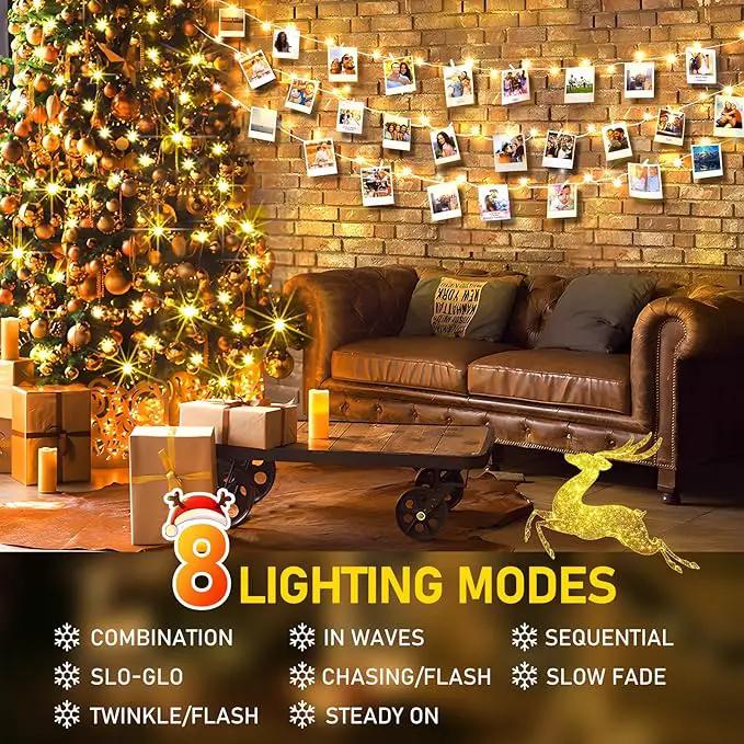 KNONEW Outdoor Christmas Lights 300 LED 99ft String Lights 8 Modes & Memory Fairy Light Plug in Waterproof LED String Lights for Xmas Yard Tree Wedding by GreenHaven Gardens