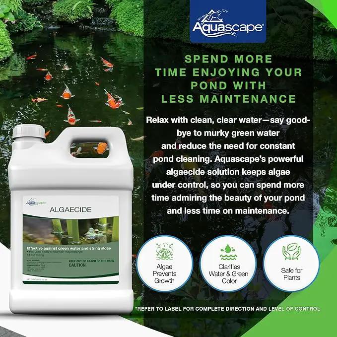 Aquascape Algaecide for Ponds, Waterfalls, and Fountains – Fast-Acting Algae Control, 32 oz / 946 ml, 96024 by GreenHaven Gardens