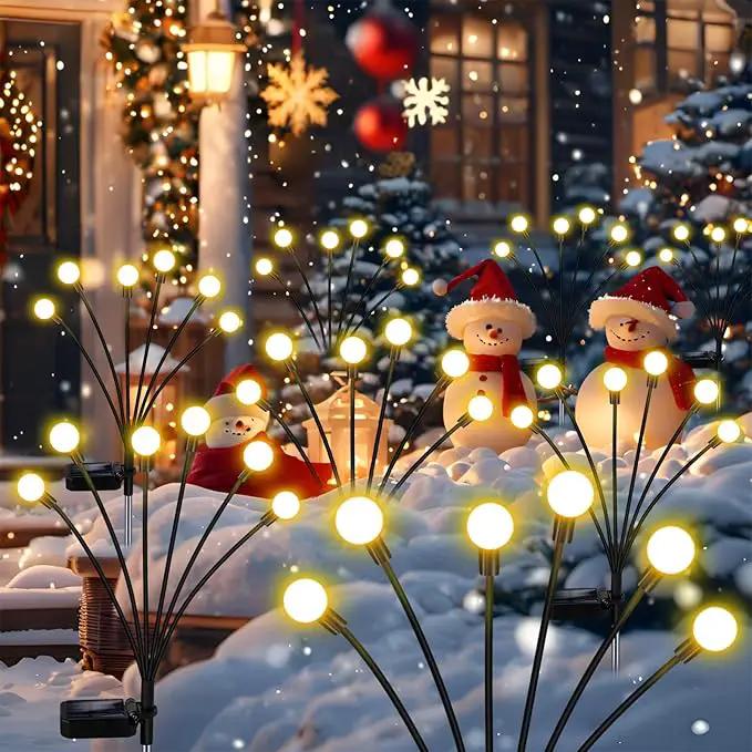 Solar Firefly Lights 16 LED Swaying Outdoor Waterproof Decorative Lights for Yard Patio Pathway Lawn Decorations (2 Pack, 8 Heads) by GreenHaven Gardens