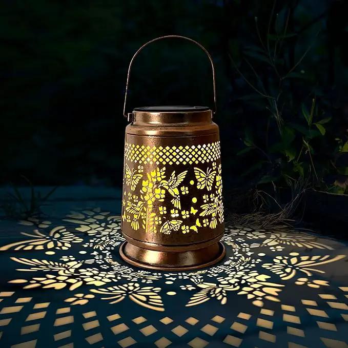 KY&BOSAM Solar Lanterns Outdoor Waterproof Hummingbird & Butterfly Lantern Garden Decor Birthday Gifts for Women Mom Metal Solar Lights Outdoor Lantern Hanging Outside for Yard Backyard Pathway Patio by GreenHaven Gardens