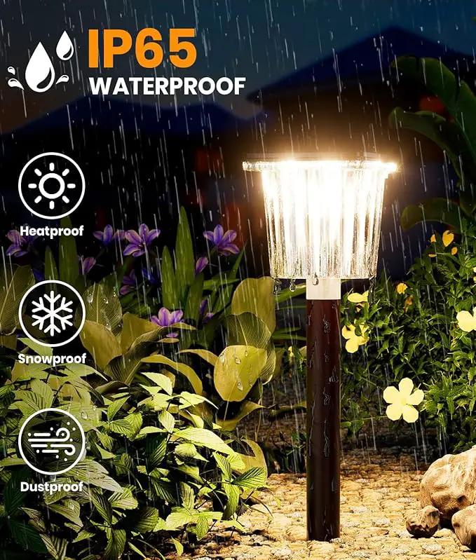 Super Bright Solar Pathway Lights Outdoor Powered,Adjustable Warm&Cool White,Waterproof IP65 Garden Decor Landscape Lighting Outside for Yard/Patio/Walkway/Driveway/Landscape (Cocoa Brown, 4 Pack) by GreenHaven Gardens