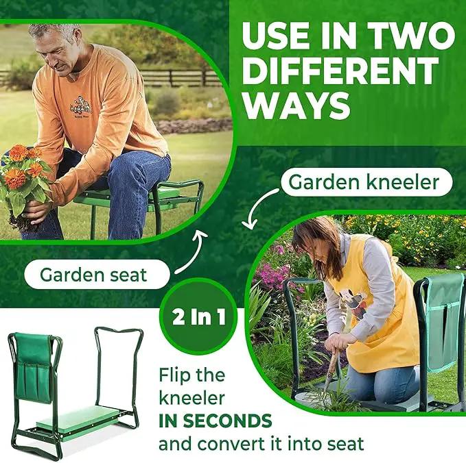 Garden Kneeler and Seat, Foldable Garden Stool Heavy Duty Gardening Bench for Kneeling and Sitting to Prevent Knee & Back Pain, Gardening Gifts for Women, Grandparents, Seniors, Mom & Dad by GreenHaven Gardens