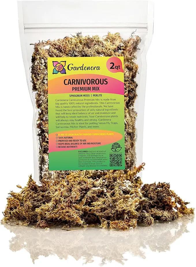 Sphagnum Moss Potting Mix for Carnivorous Plants, Moss and Perlite Blend for Potting Venus Fly Traps, Sarracenia, Pitcher Plants - 75% Sphagnum Moss + 25% Perlite - Made in USA - 4 Quart by GreenHaven Gardens